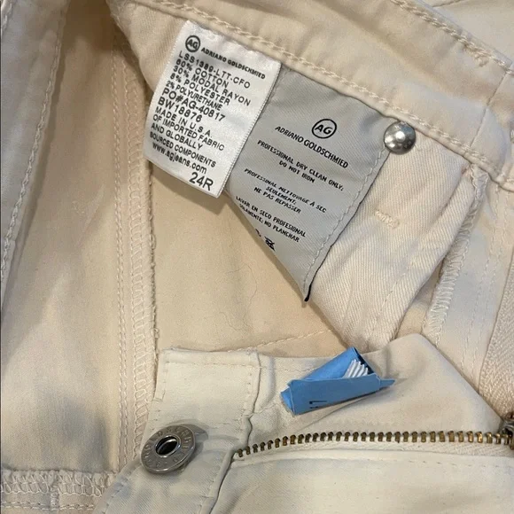 AG Adriano Goldschmied Cream Skinny Leather Pants - Picture 3 of 4